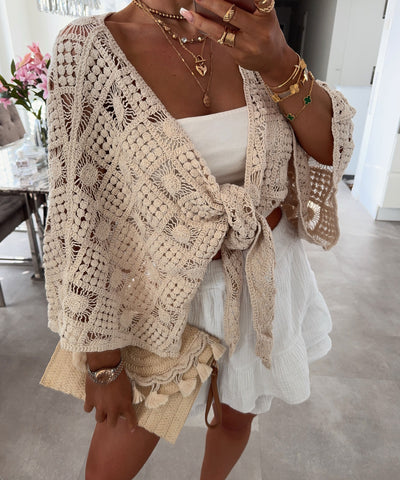 Häkel Cardigan Priya Beige Ladypolitan ♡