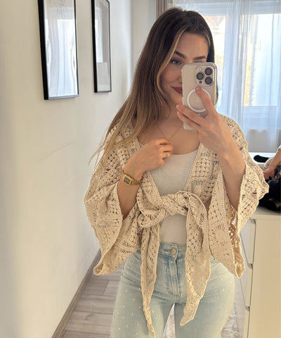 Häkel Cardigan Priya Beige Ladypolitan ♡