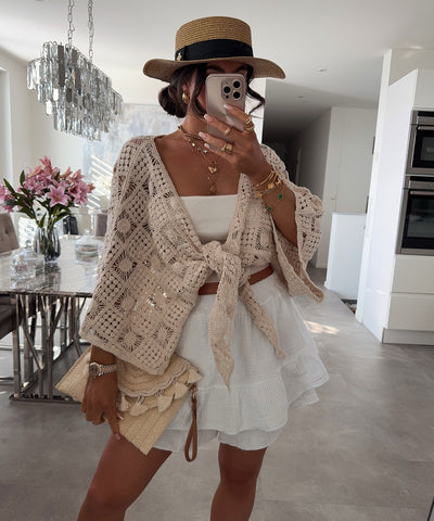 Häkel Cardigan Priya Beige Ladypolitan ♡