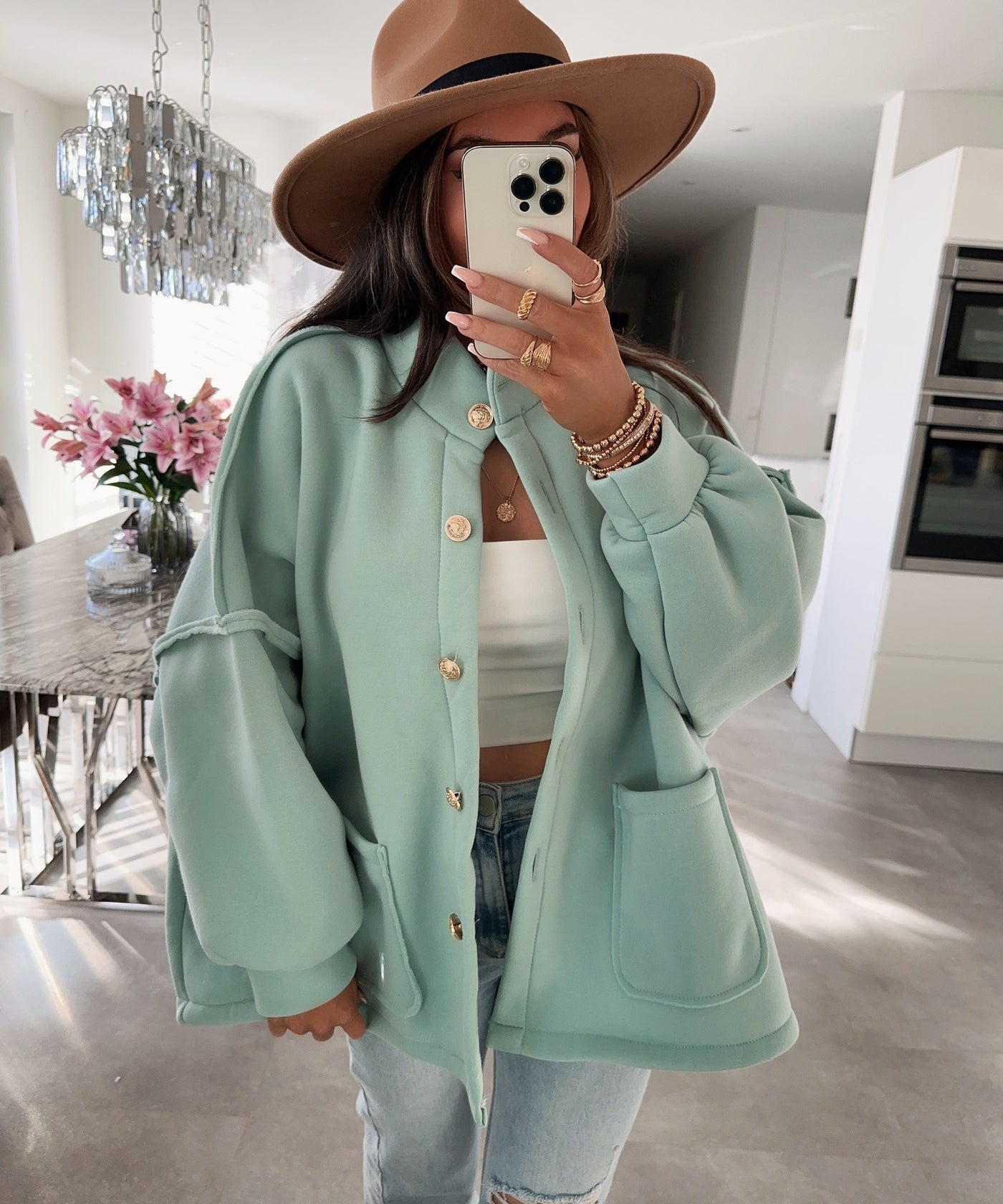 Gefütterte Oversize Jacke Mine Mint  Ladypolitan ♡   