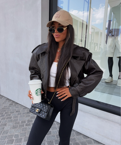 Lederjacke Farina Dunkelbraun