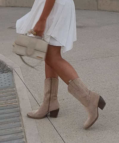 Cowboy Stiefel Selenay Beige Midi Ladypolitan ♡