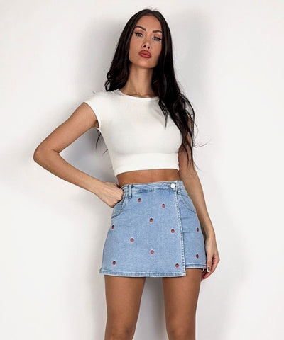 Jeans Hosenrock Strawberry Blau Ladypolitan ♡