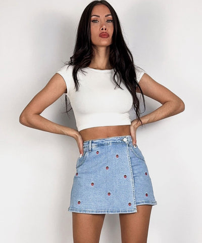 Jeans Hosenrock Strawberry Blau Ladypolitan ♡