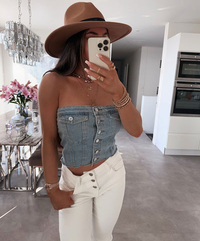 Jeans Top Skye Hellblau  Ladypolitan ♡   