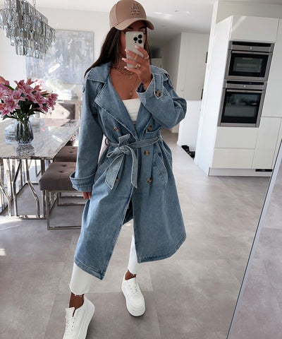 Jeans Trenchcoat Jeanna Hellblau  Ladypolitan ♡   
