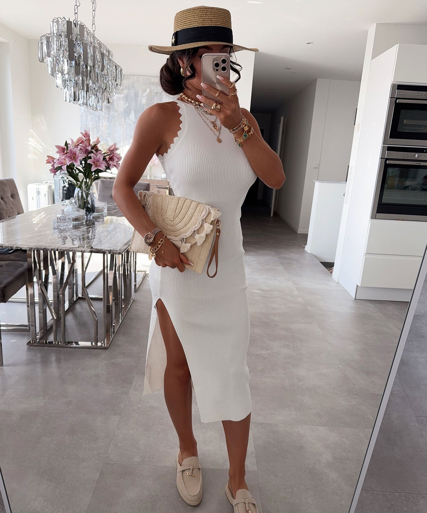 Kleid Zacken Weiß Ladypolitan ♡