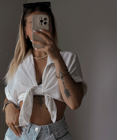 Knoten T-Shirt Melia Weiß  Ladypolitan ♡   