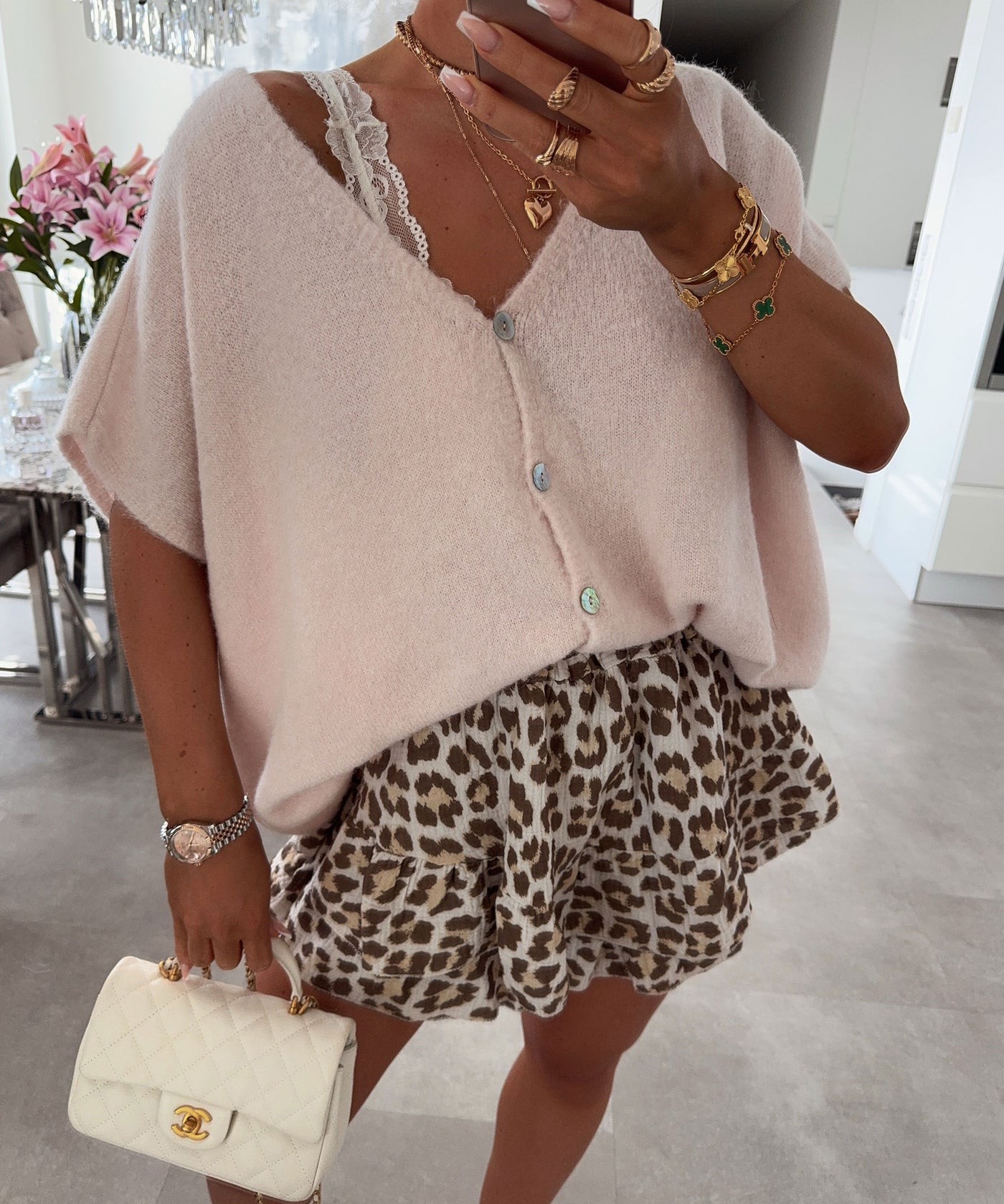 Kurzarm Cardigan Liz Creme Ladypolitan ♡