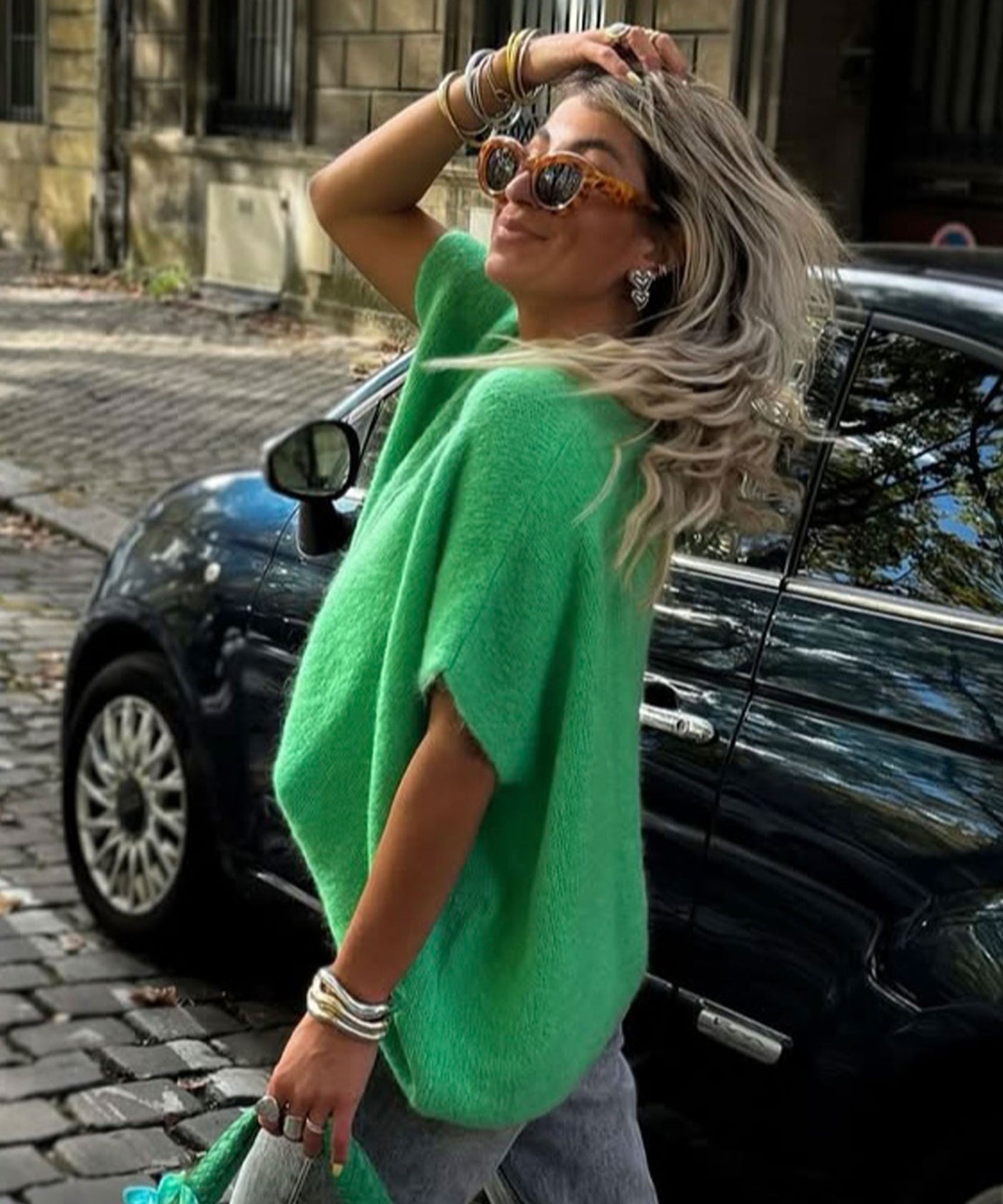 Kurzarm Cardigan Liz Grün Ladypolitan ♡