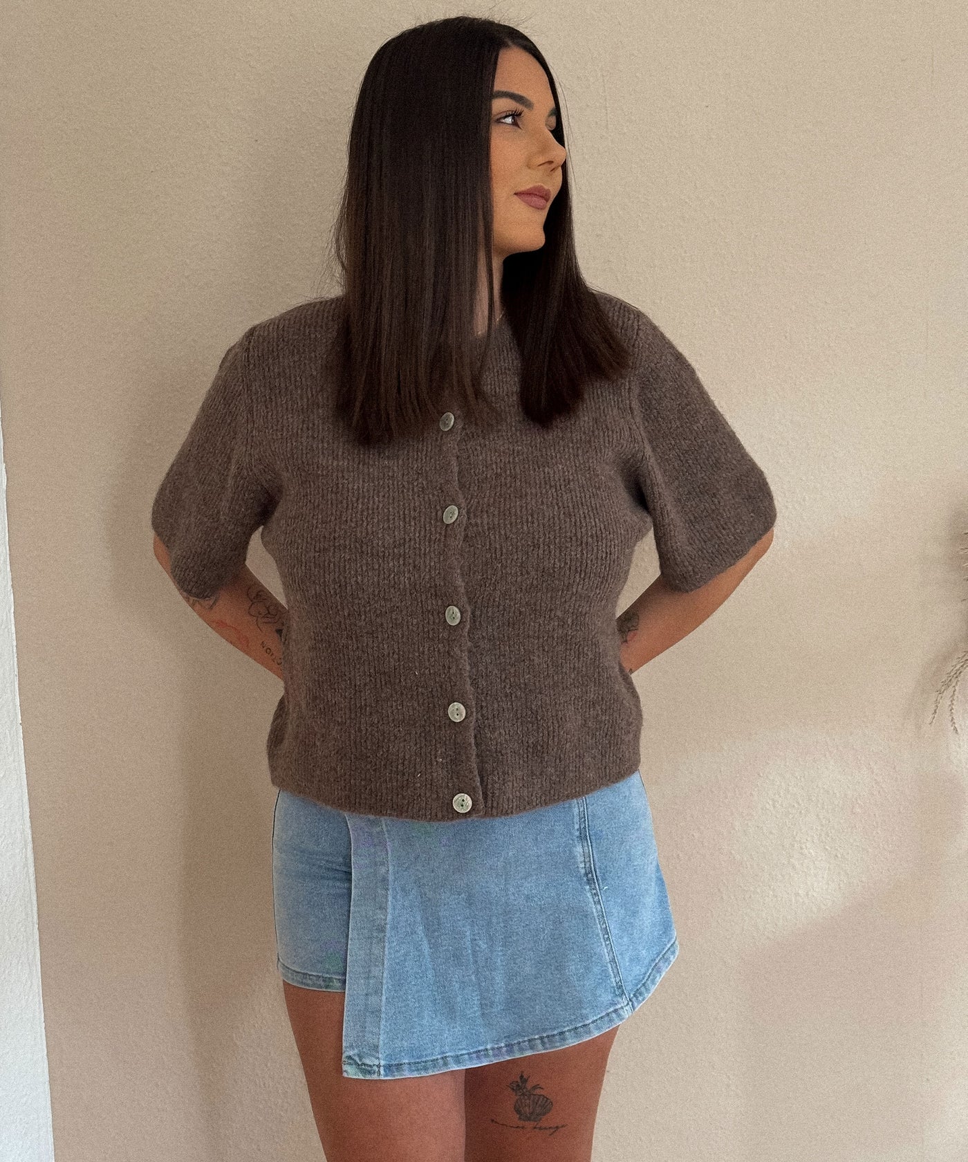 Kurzarm Strickjacke Jesse Braun Ladypolitan ♡