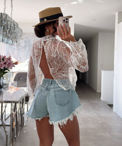 Lace Oberteil Kirsty Weiß Ladypolitan ♡
