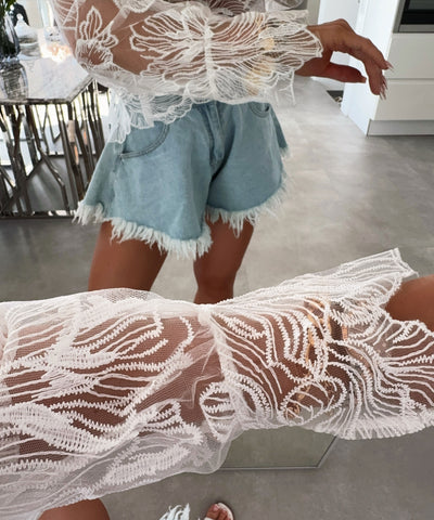 Lace Oberteil Kirsty Weiß Ladypolitan ♡