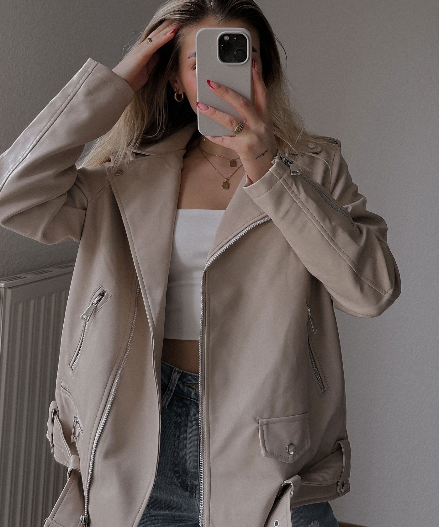 Lederjacke Valea Beige  Ladypolitan ♡   