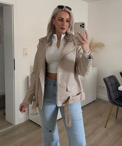 Lederjacke Valea Beige  Ladypolitan ♡   