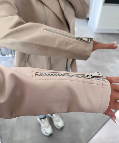 Lederjacke Valea Beige  Ladypolitan ♡   