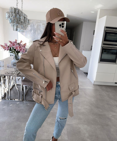 Lederjacke Valea Beige  Ladypolitan ♡   