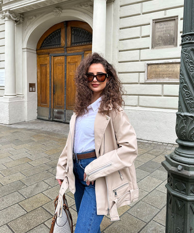 Lederjacke Valea Beige  Ladypolitan ♡   