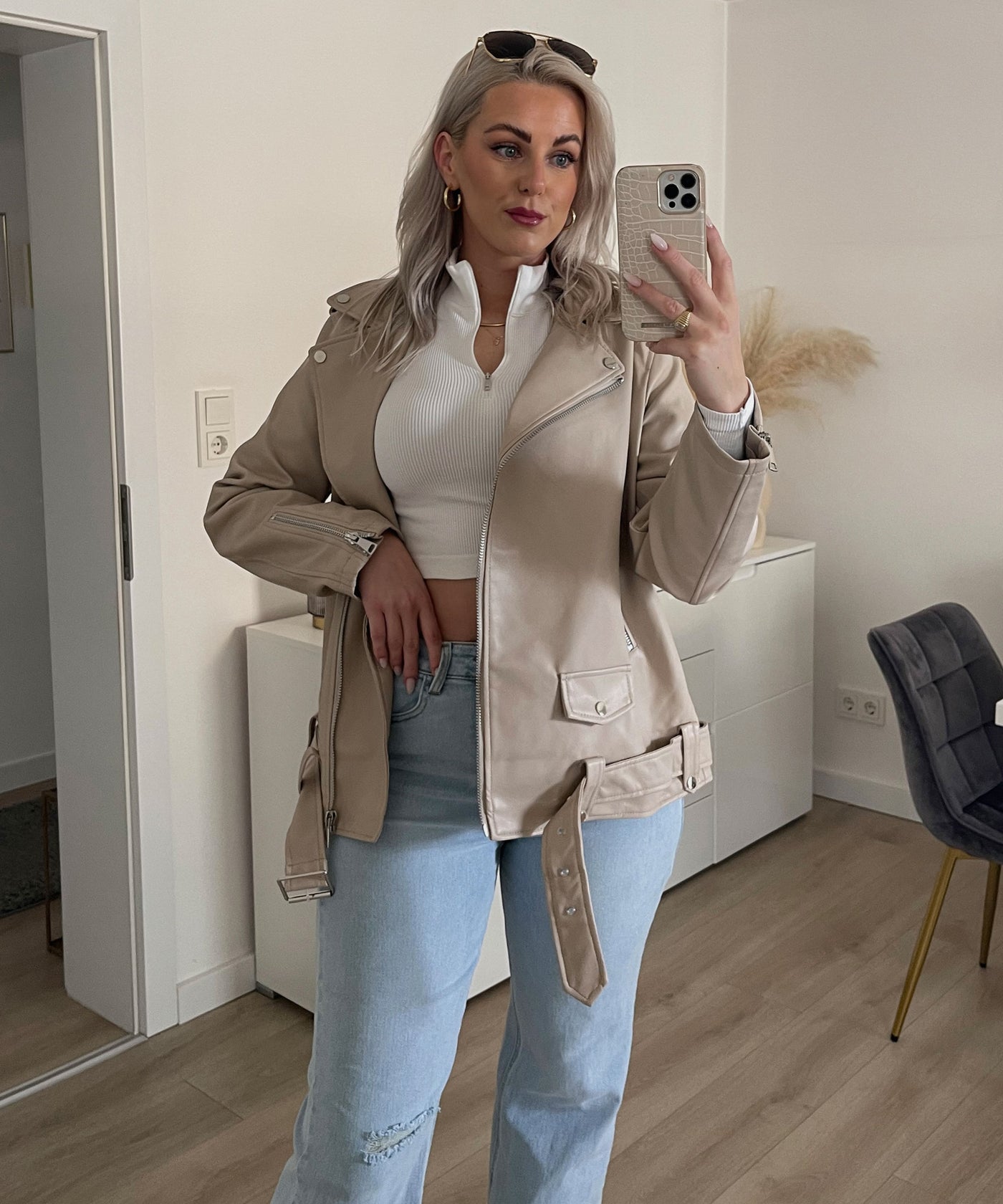 Lederjacke Valea Beige  Ladypolitan ♡   