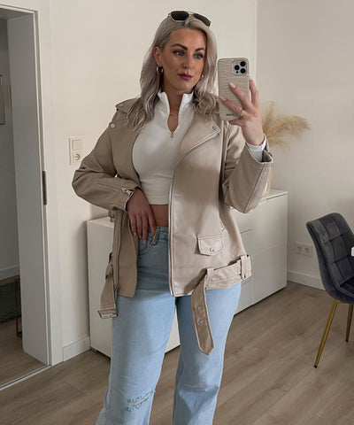 Lederjacke Valea Beige  Ladypolitan ♡   