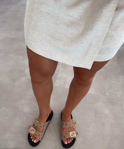 Leinen Hosenrock Kayla Beige Ladypolitan ♡
