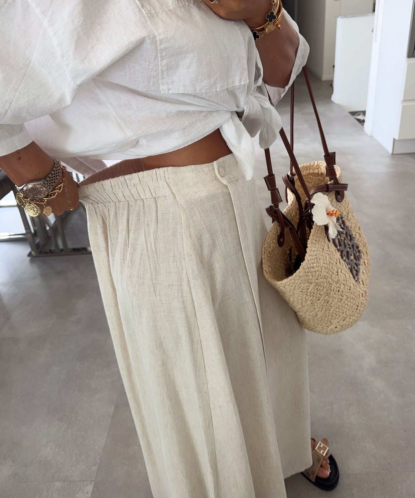 Leinen Rock Naria Beige Ladypolitan ♡