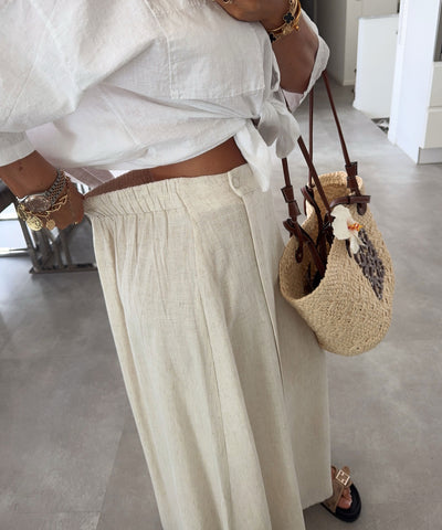 Leinen Rock Naria Beige Ladypolitan ♡