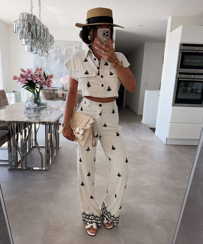 Leinenhose Fiona Cremeweiß Ladypolitan ♡