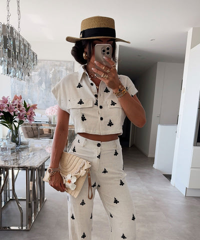 Leinenhose Fiona Cremeweiß Ladypolitan ♡