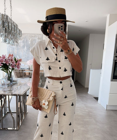 Leinenhose Fiona Cremeweiß Ladypolitan ♡