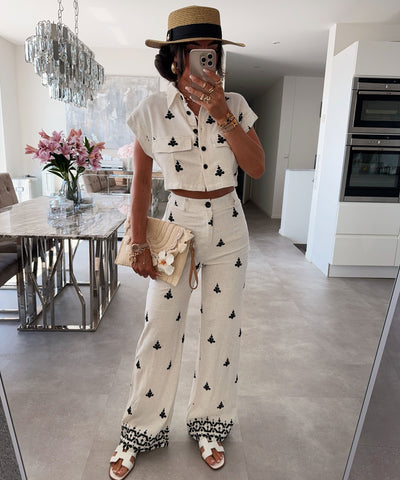 Leinenhose Fiona Cremeweiß Ladypolitan ♡