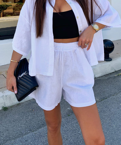 Leinenshorts Alessa Weiß Ladypolitan ♡