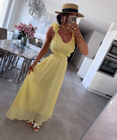 Maxi Kleid Zalya Gelb Ladypolitan ♡