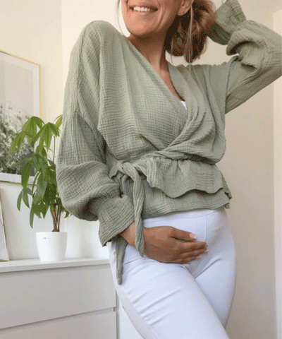 Musselin Bluse Celine Khaki  Ladypolitan ♡   