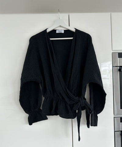 Musselin Bluse Celine Schwarz  Ladypolitan ♡   