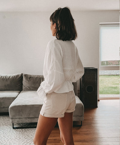 Musselin Bluse Celine Weiß  Ladypolitan ♡   