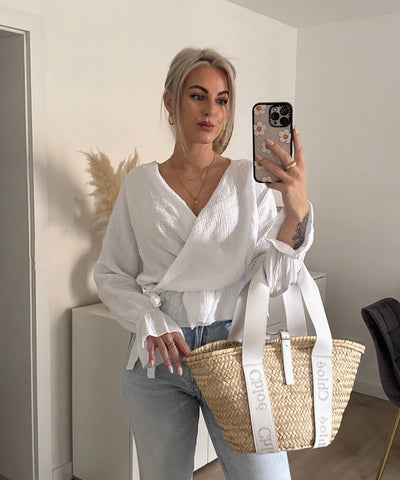 Musselin Bluse Celine Weiß Ladypolitan ♡