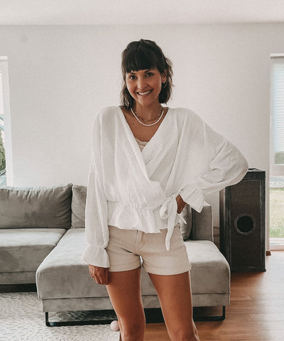 Musselin Bluse Celine Weiß  Ladypolitan ♡   