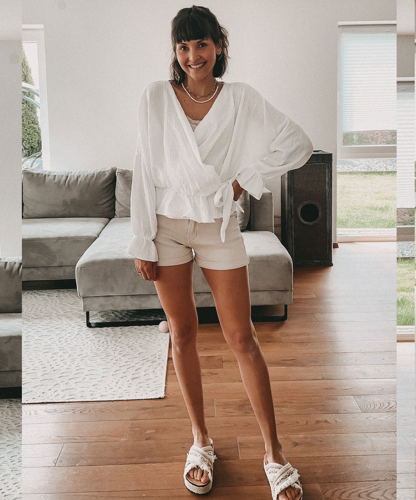 Musselin Bluse Celine Weiß  Ladypolitan ♡   