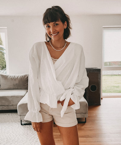Musselin Bluse Celine Weiß  Ladypolitan ♡   