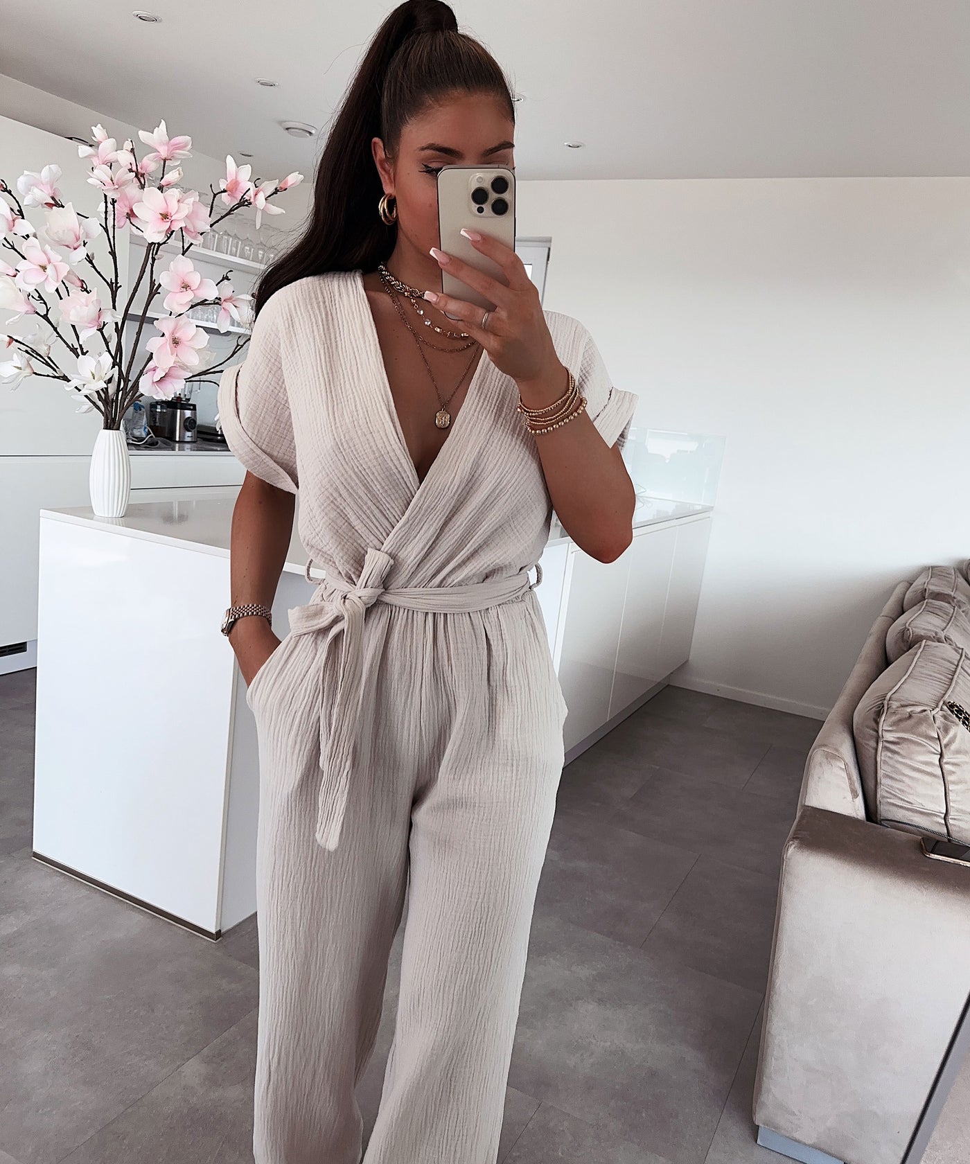 Musselin Einteiler Donna Beige  Ladypolitan ♡   
