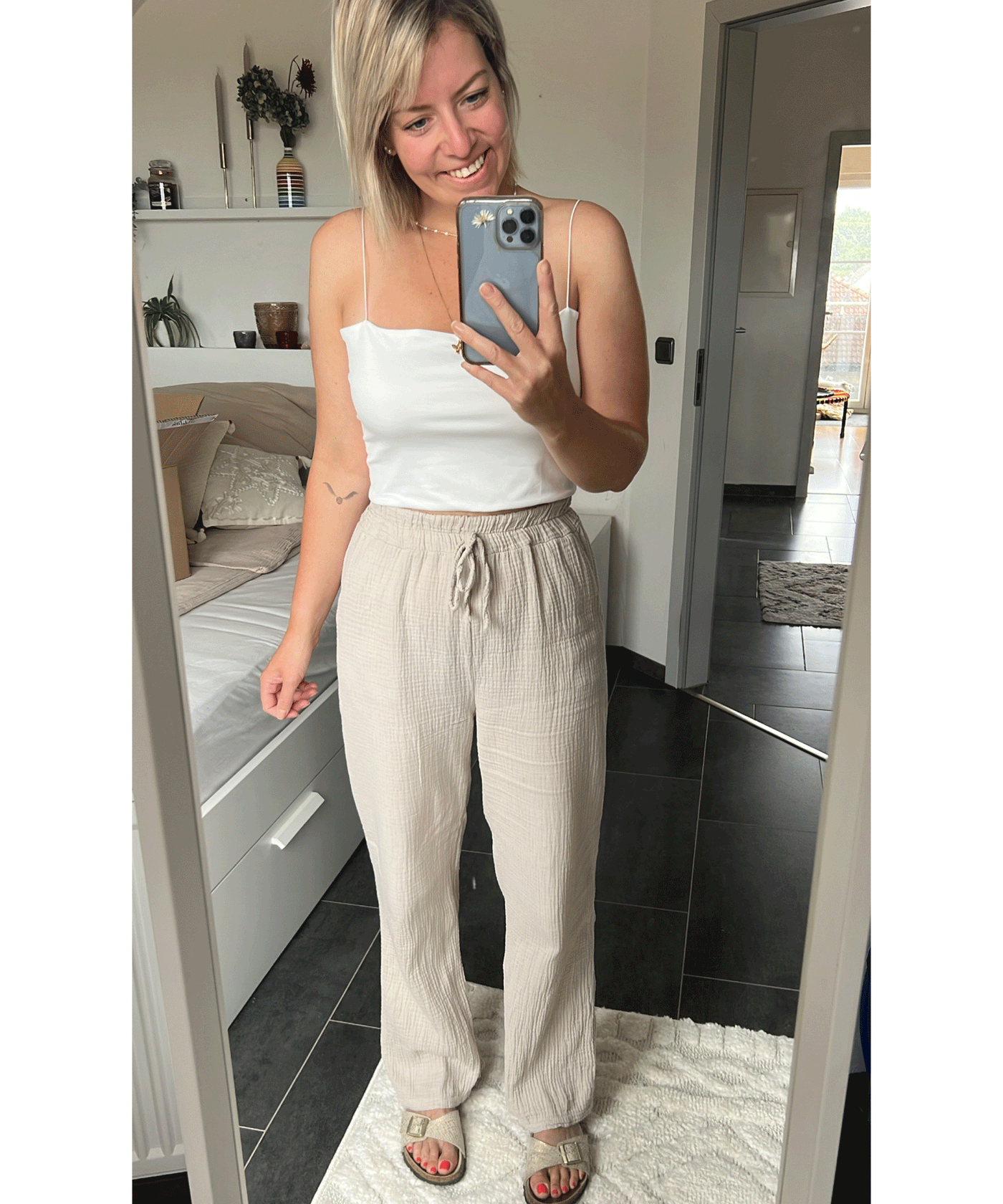 Musselin Hose Abril Beige  Ladypolitan ♡   