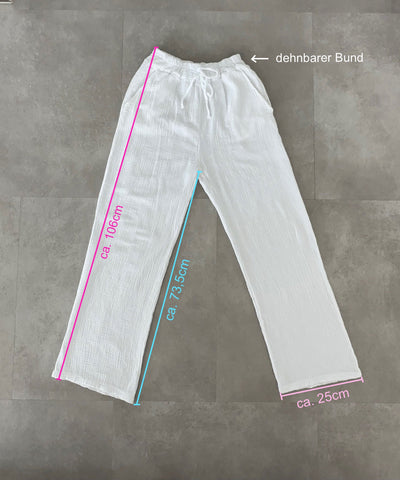 Musselin Hose Abril Weiß  Ladypolitan ♡   
