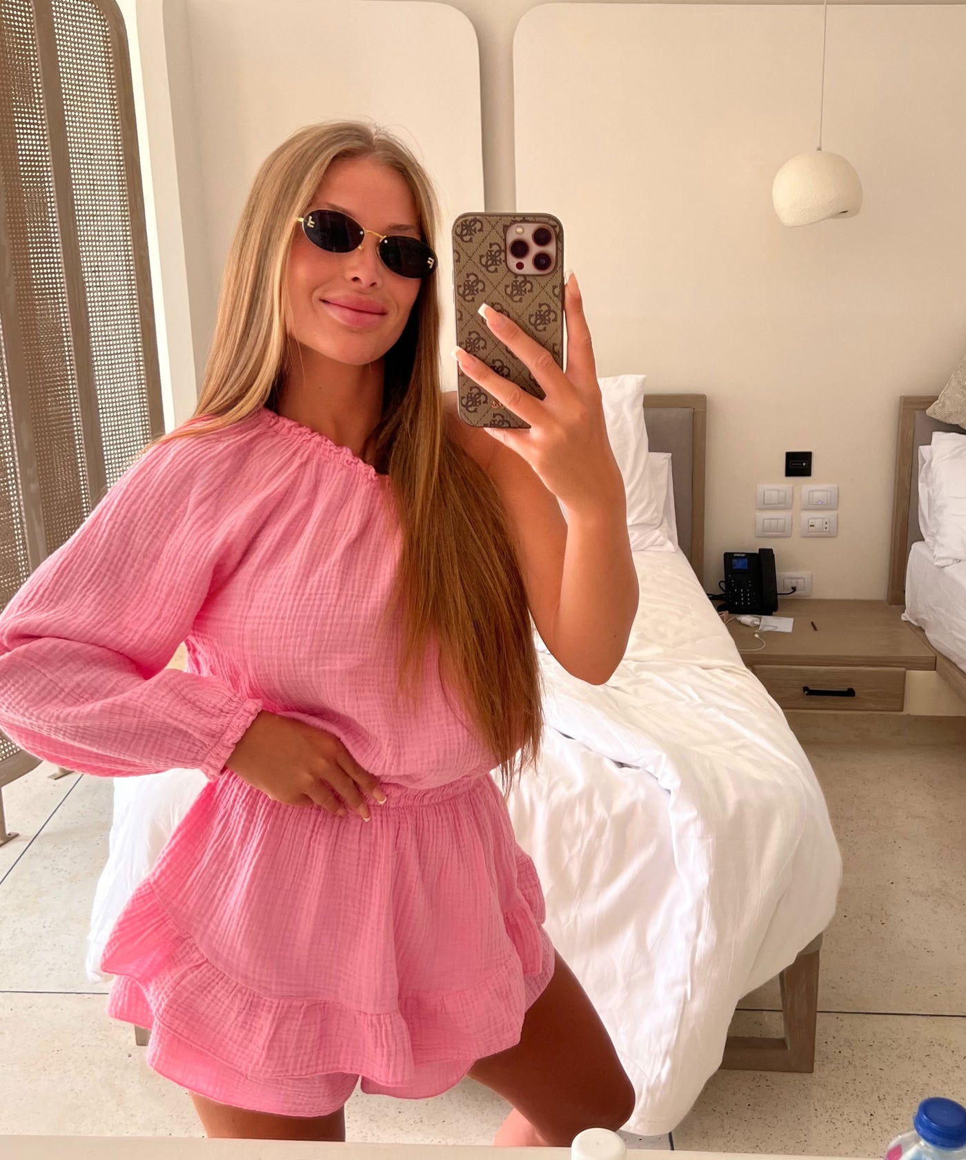 Musselin Jumpsuit Juan One Shoulder Hellpink Ladypolitan ♡