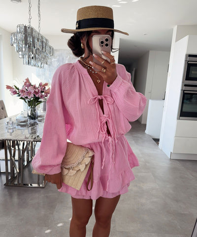 Musselin Jumpsuit Juan Schleife Hellpink Ladypolitan ♡