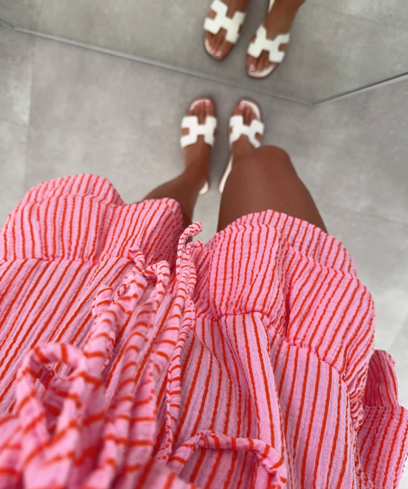 Musselin Jumpsuit Juan Schleife Streifen Pink Ladypolitan ♡