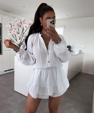 Musselin Jumpsuit Juana Weiß  Ladypolitan ♡   