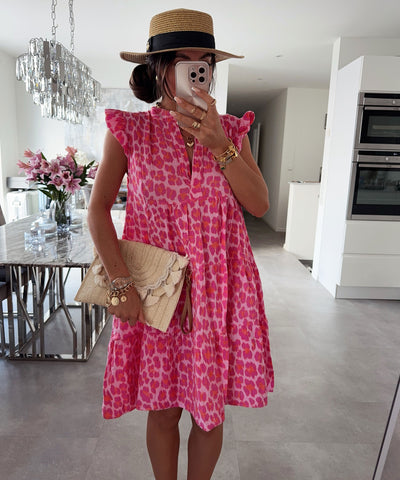Musselin Kleid Inesa Leo Pink Ladypolitan ♡