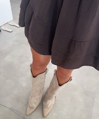 Musselin Kleid Stelia Braun Ladypolitan ♡