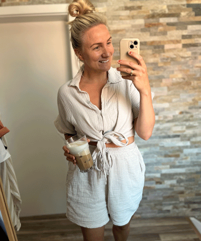 Musselin T-Shirt Knoten Beige  Ladypolitan ♡   